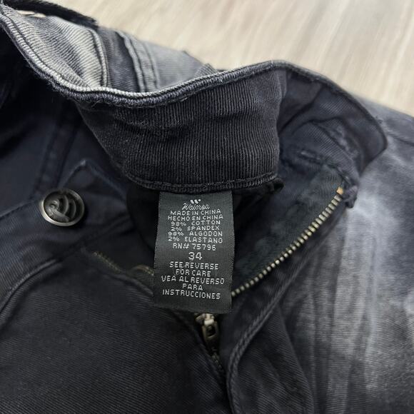 Waimea Distressed Black/ Gray Skinny Fit Jeans Size 34 - Picture 9 of 11